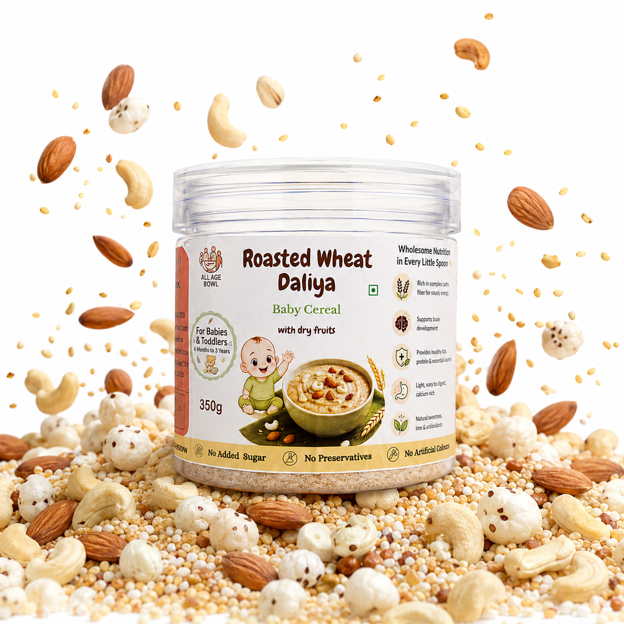 Roasted Wheat Daliya with dry fruits - Sweet