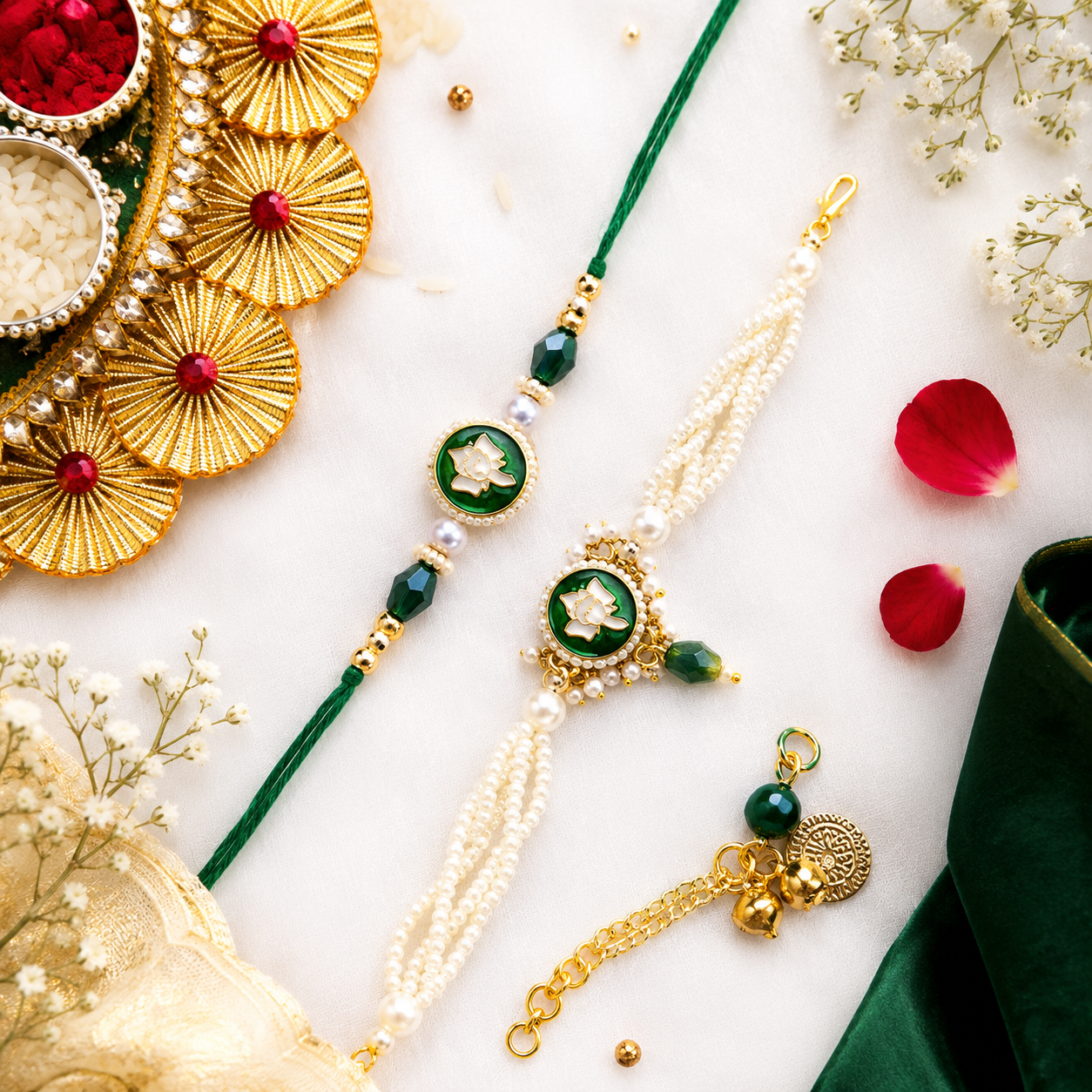 Premium Couple Rakhi  with Healthy Chips Combo