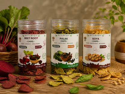 Healthy Chips Combo Pack – Beetroot, Palak & Soya