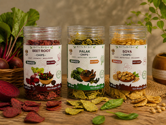 Healthy Chips Combo Pack – Beetroot, Palak & Soya