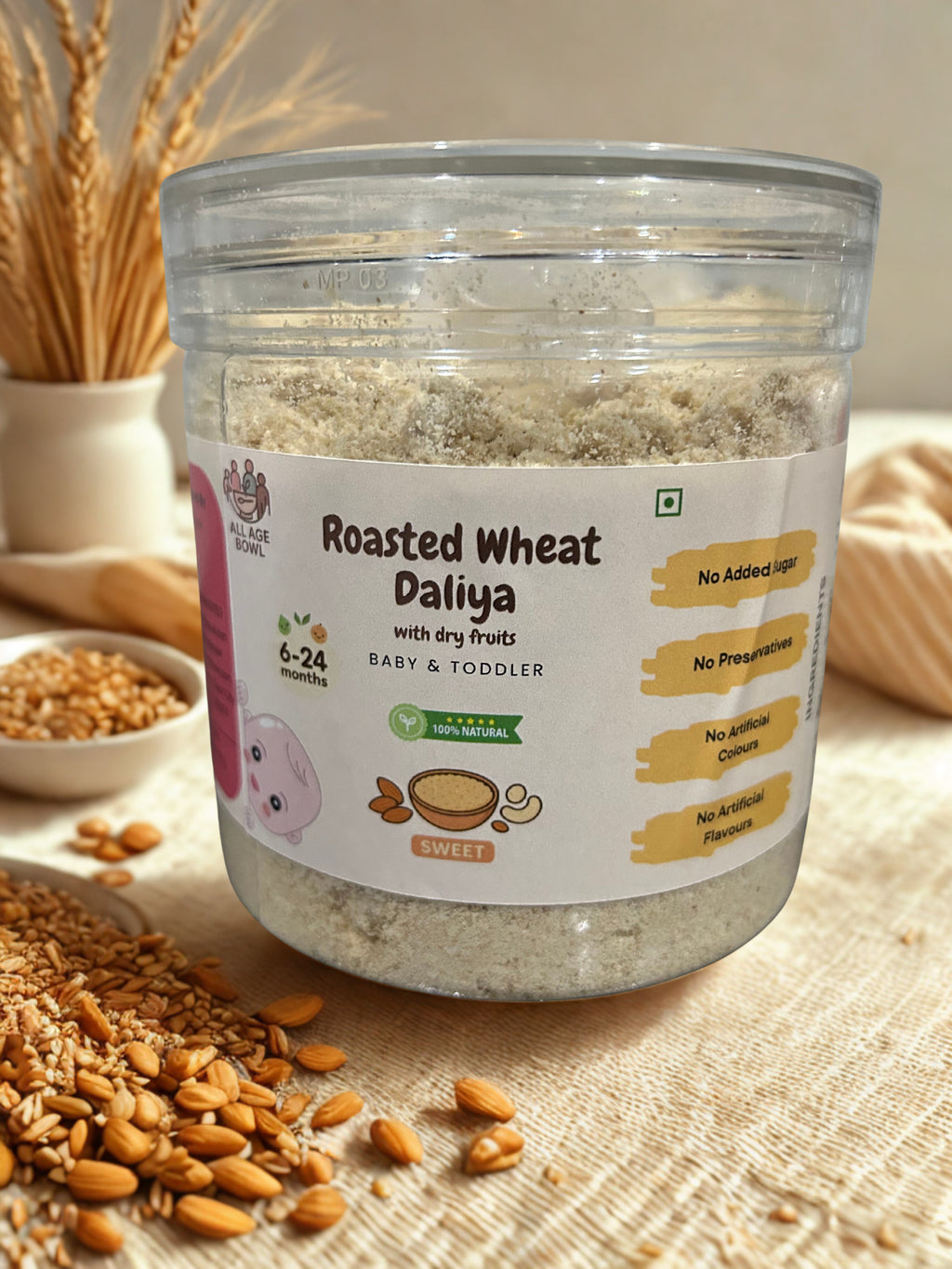 Roasted Wheat Daliya with dry fruits - Sweet