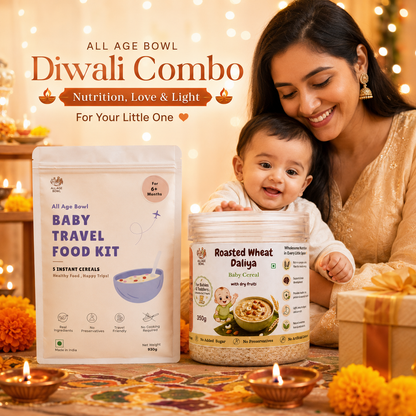 Diwali Combo: Baby Travel Food Kit + Roasted Wheat Daliya