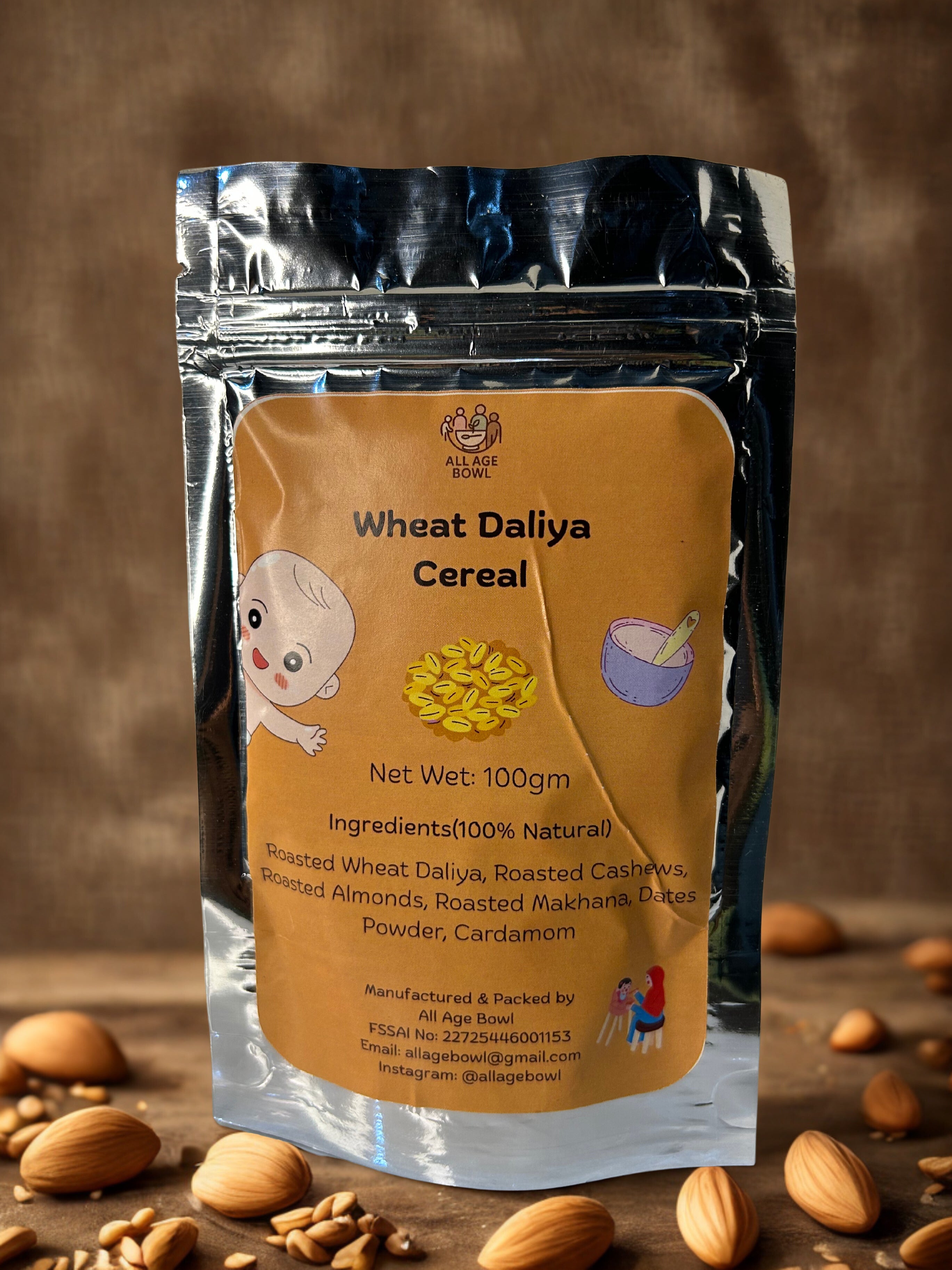 Roasted Wheat Daliya with dry fruits - Sweet